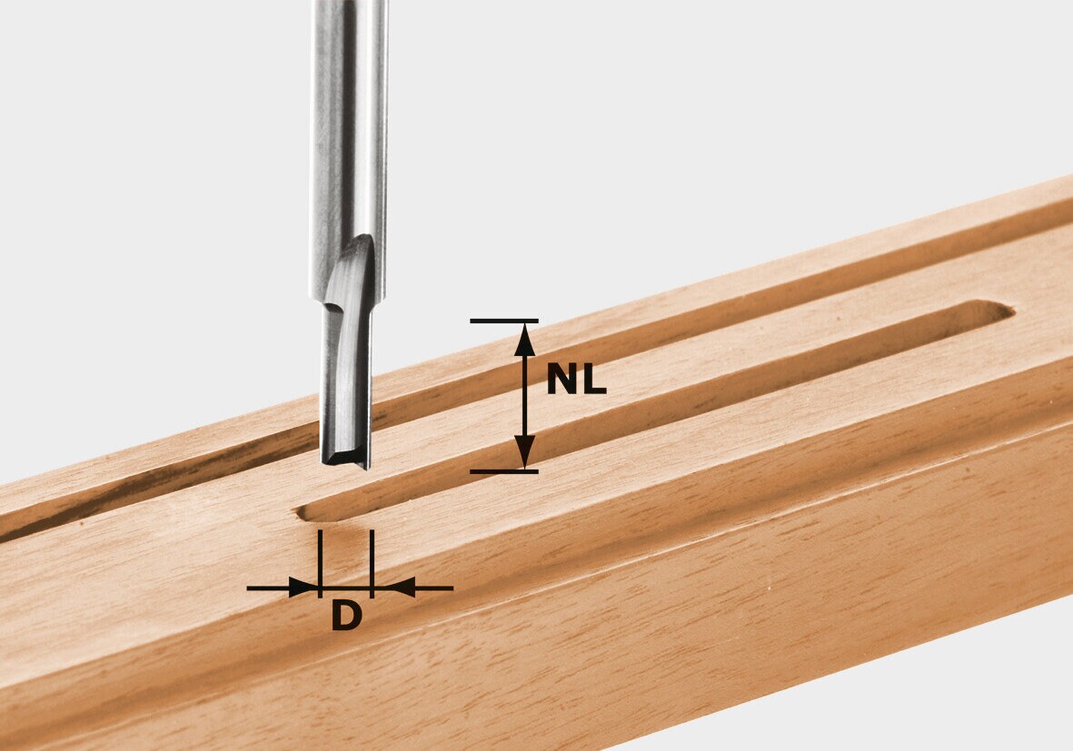 Notfräs HW, massiv hårdmetall med bottenskär skaft 8 mm