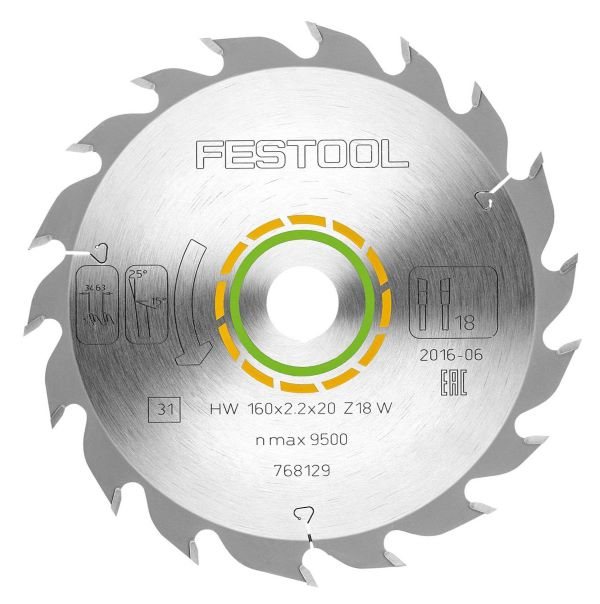 Festool Sågklinga WOOD STANDARD HW 160x2,2x20 W18