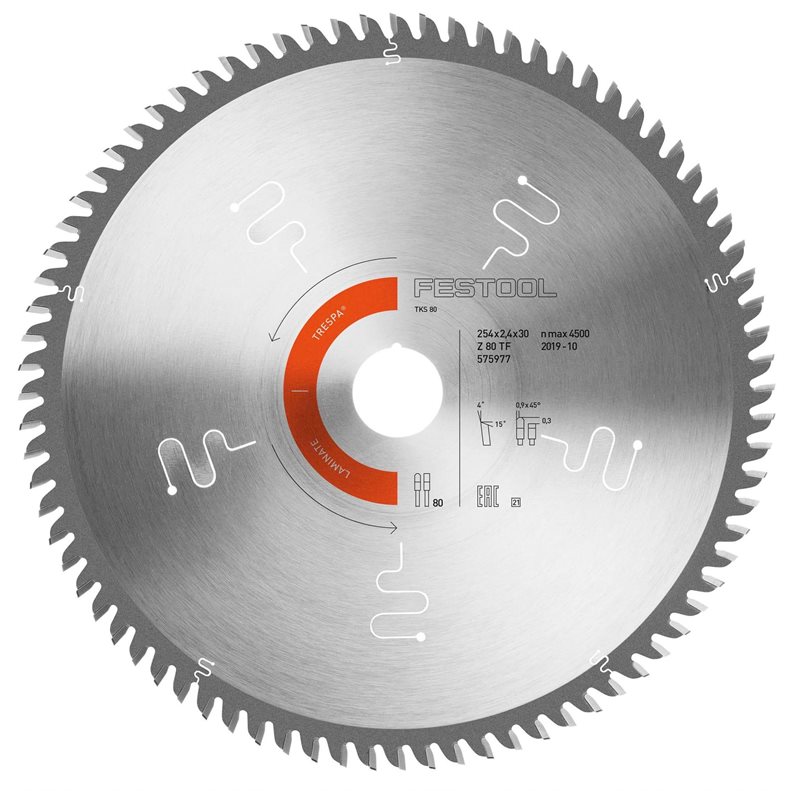Festool Sågklinga LAMINATE/HPL HW 254x2,4x30 TF80 L