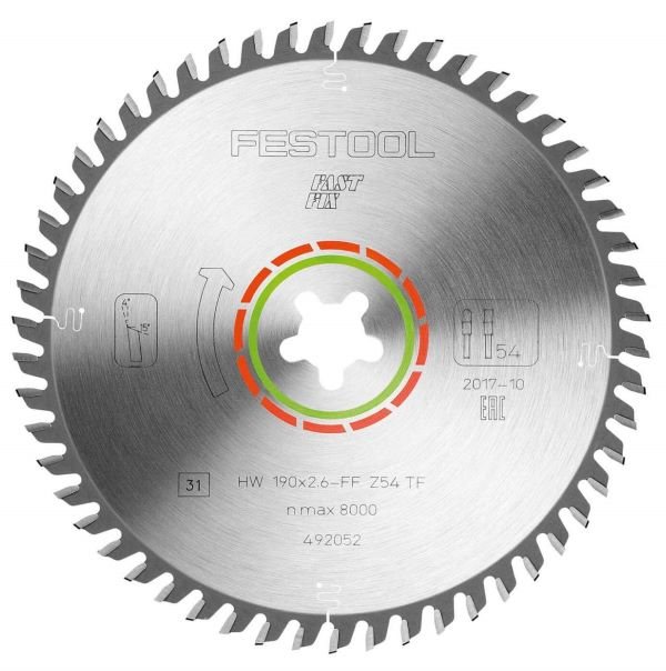 Festool Sågklinga LAMINATE/HPL HW 190x2,6 FF TF54