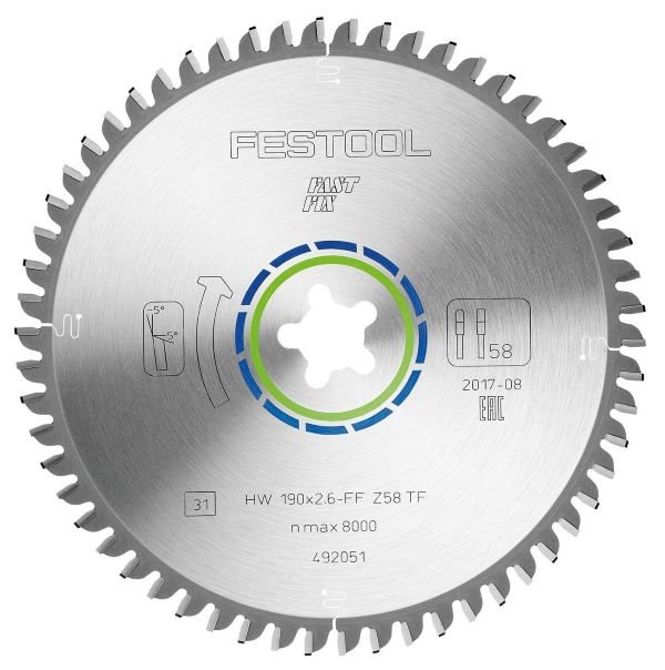Festool Sågklinga ALUMINIUM/PLASTICS HW 190x2,6 FF TF58