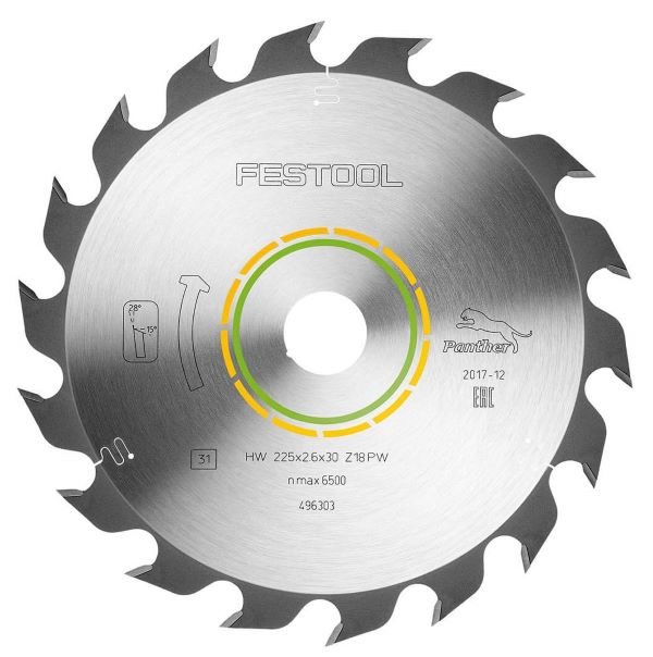 Festool Sågklinga WOOD RIP CUT HW 225x2,6x30 PW18