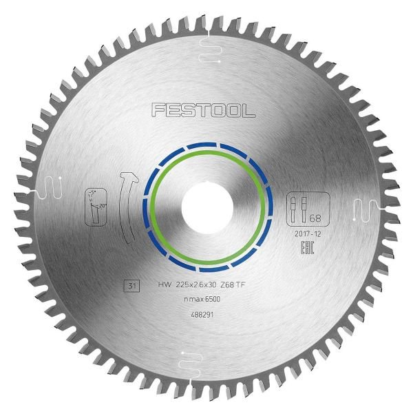 Festool Sågklinga ALUMINIUM/PLASTICS HW 225x2,6x30 TF68