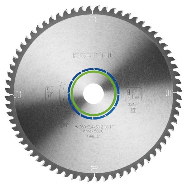 Festool Sågklinga ALUMINIUM/PLASTICS HW 260x2,4x30 TF68