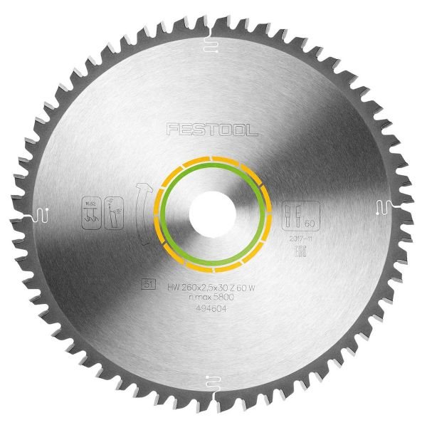 Festool Sågklinga WOOD UNIVERSAL HW 260x2,5x30 W60
