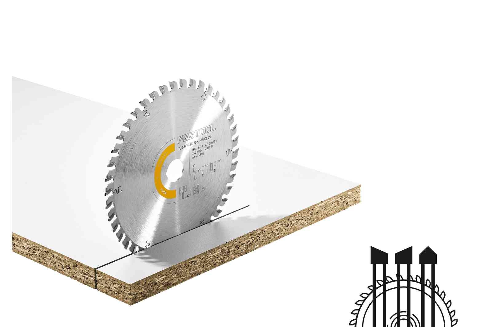 Festool Sågklinga WOOD FINE CUT HW 168x1,8x20 WD42 - 2