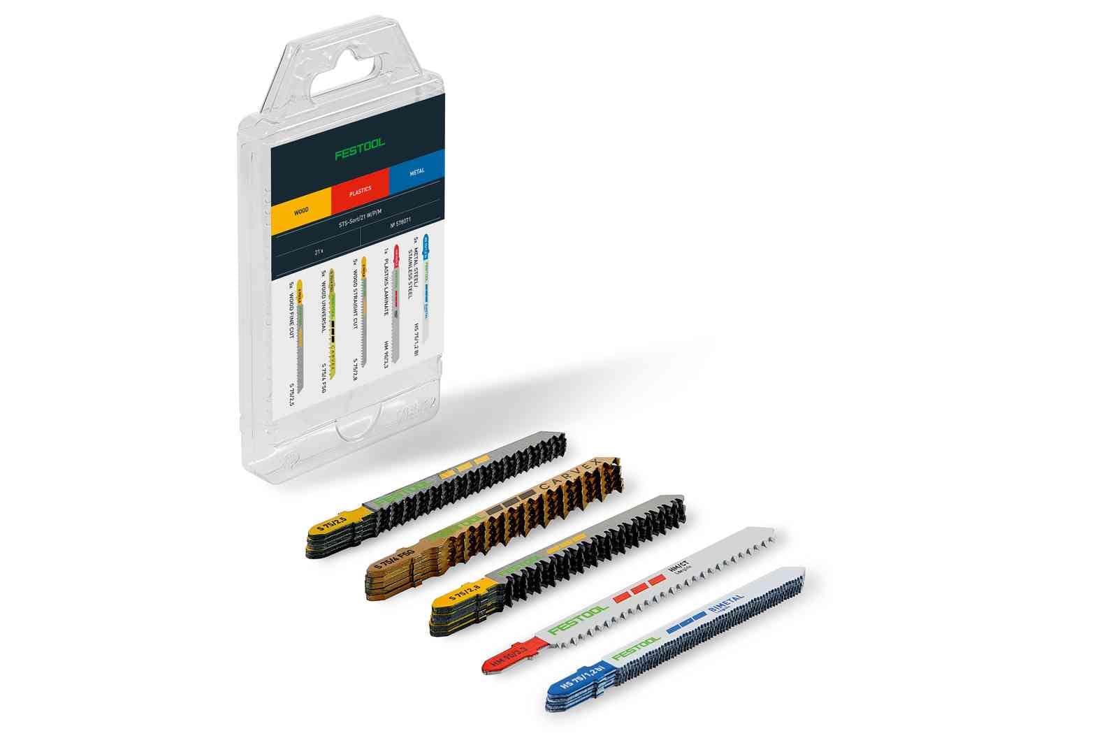 Festool Sticksågsblad i set STS-Sort/21 W/P/M - 2