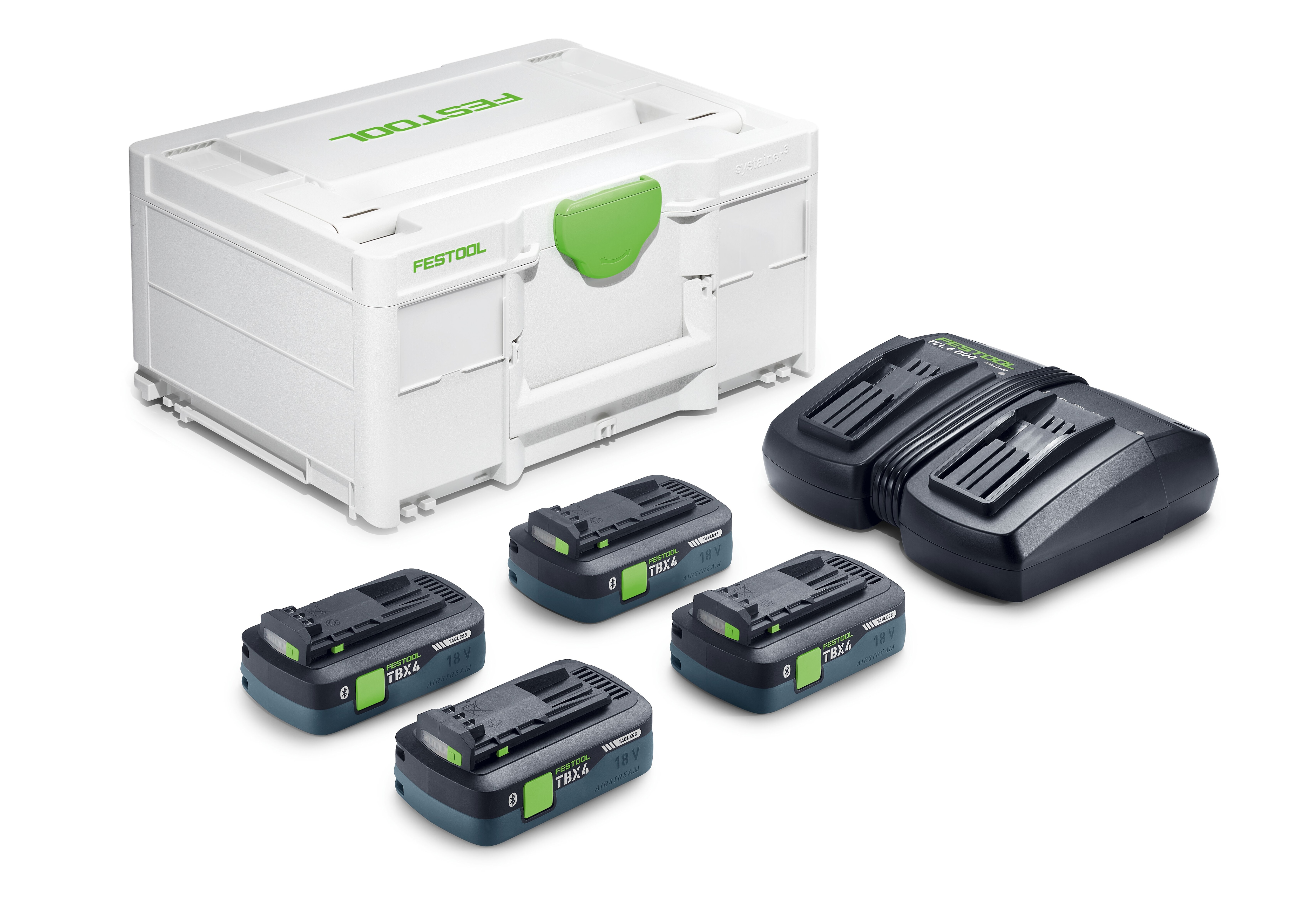 Festool Laddpaket SYS 18V 4xTBX4/TCL6DUO