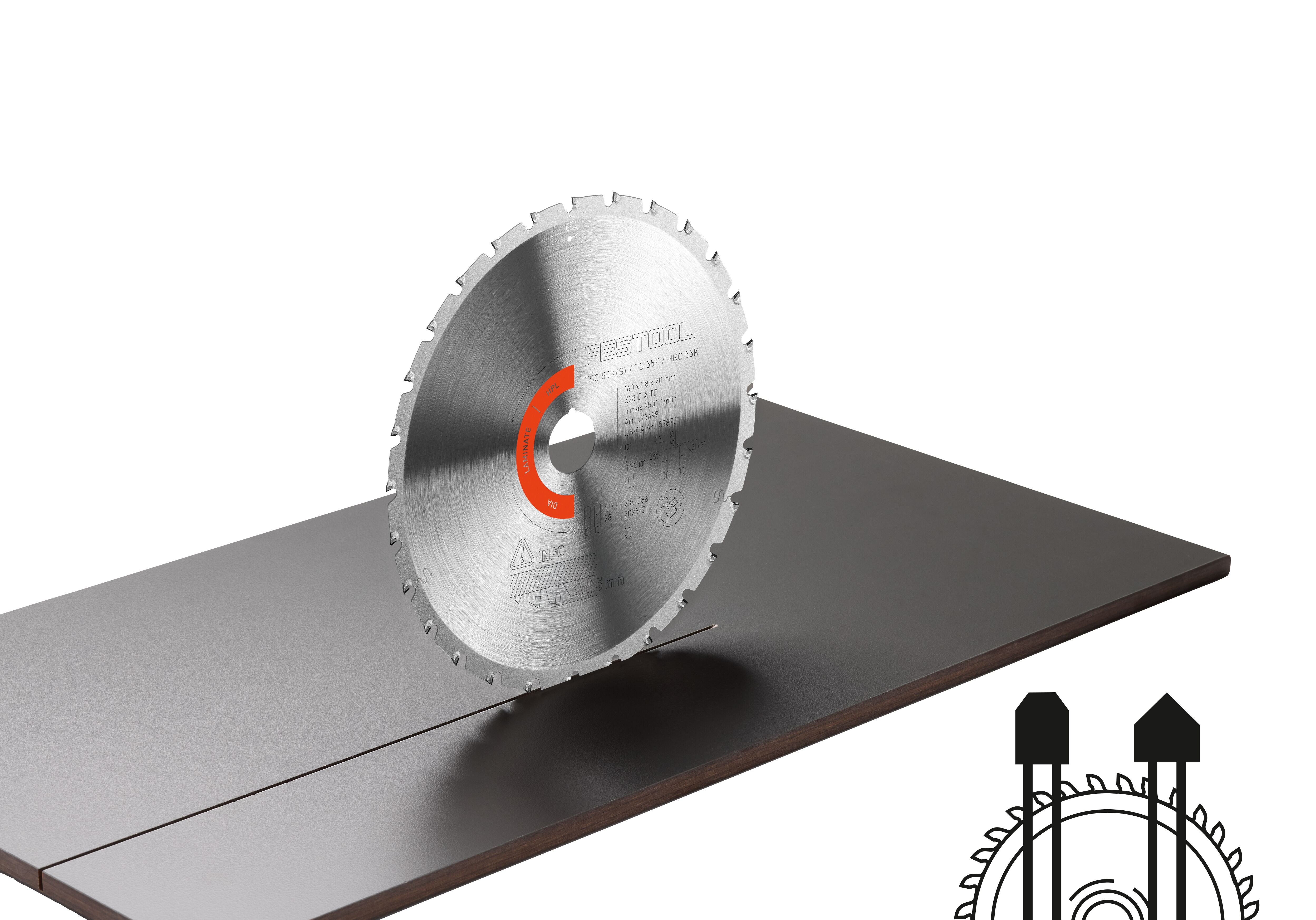 Festool Diamantsågklinga LAMINATE/HPL DIA 160x1,8x20 TD28 - 2