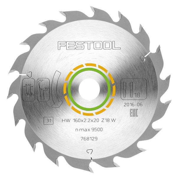 Festool Sågklinga WOOD STANDARD HW 160x2,2x20 W18