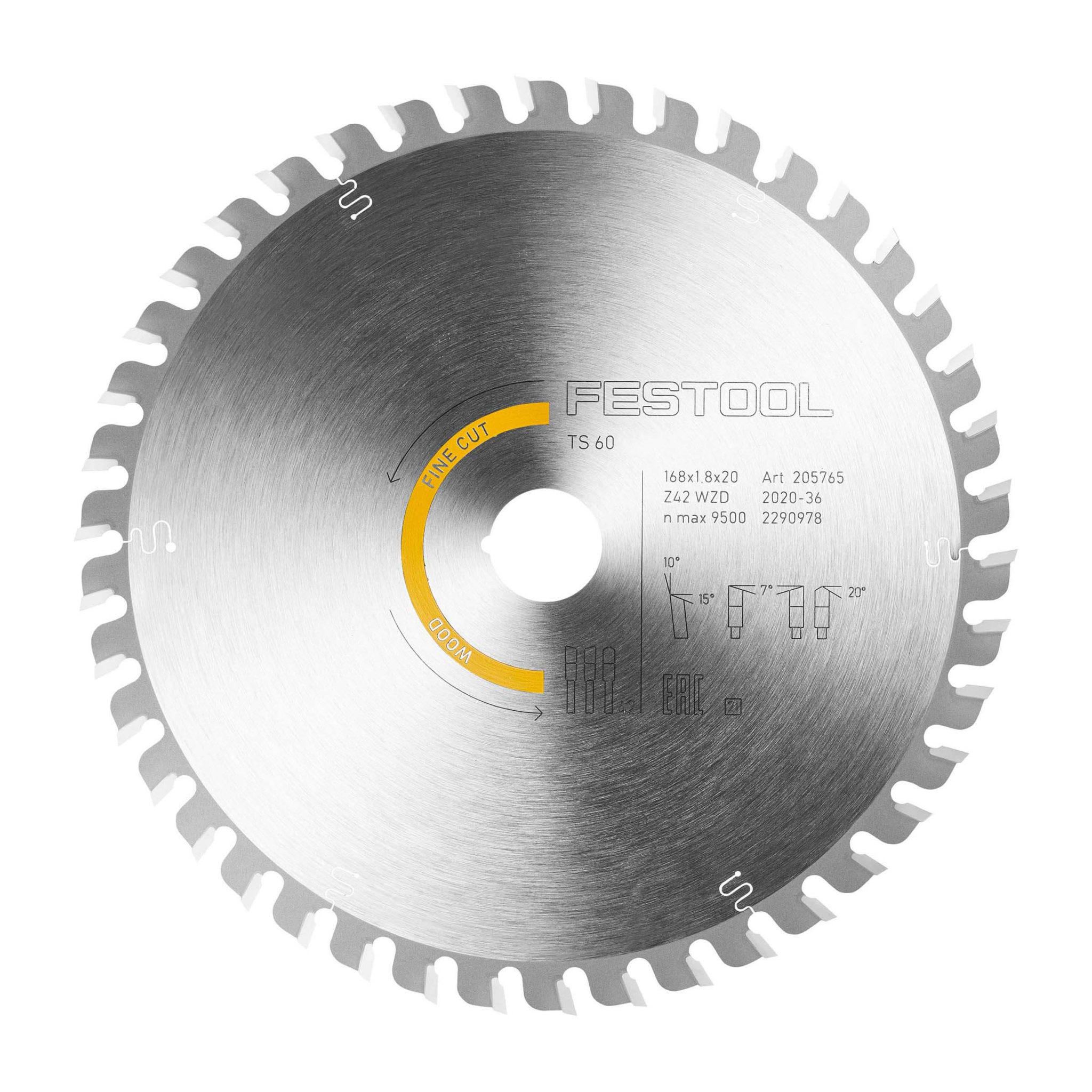 Festool Sågklinga WOOD FINE CUT HW 168x1,8x20 WD42
