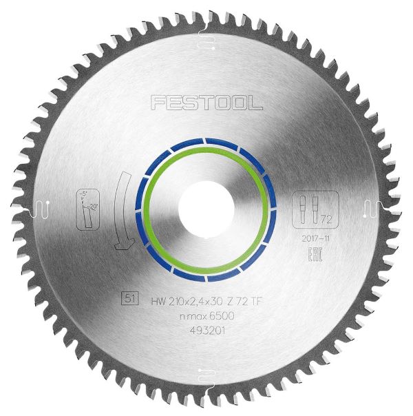 Festool Sågklinga ALUMINIUM/PLASTICS HW 210x2,4x30 TF72