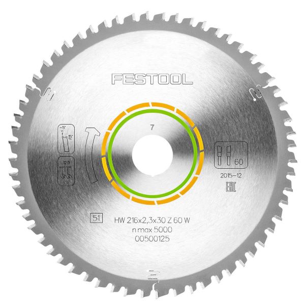 Festool Sågklinga WOOD FINE CUT HW 216x2,3x30 W60