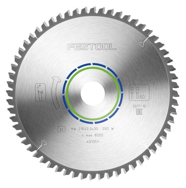 Festool Sågklinga ALUMINIUM/PLASTICS HW 216x2,3x30 W60