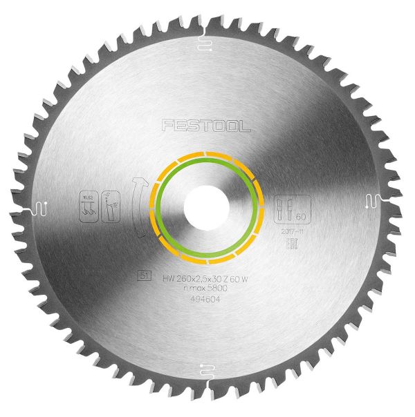 Festool Sågklinga WOOD UNIVERSAL HW 260x2,5x30 W60