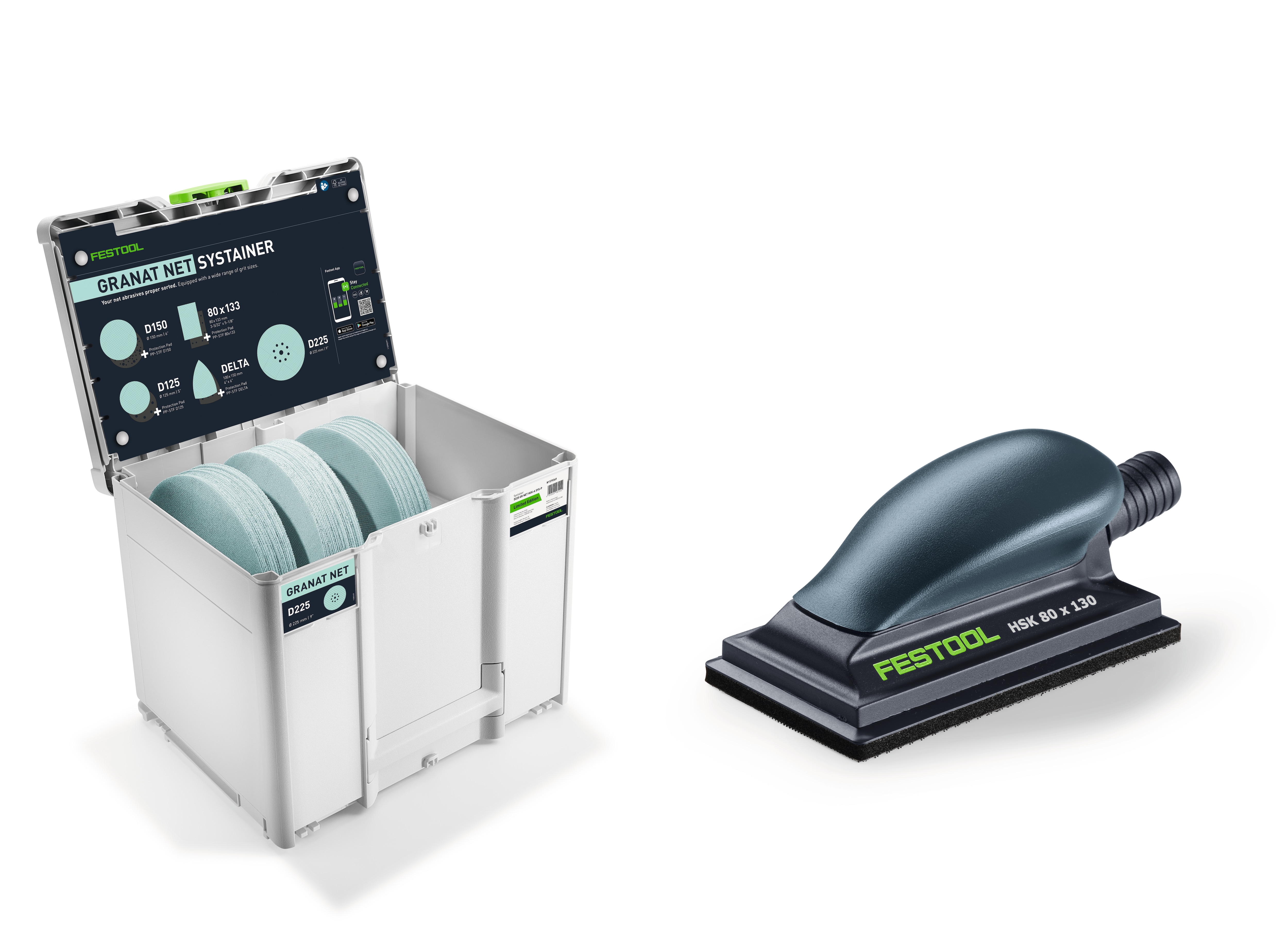 Festool Slippappers-Systainer³ Granat Net D225 GR NET HSK-A SYS-P