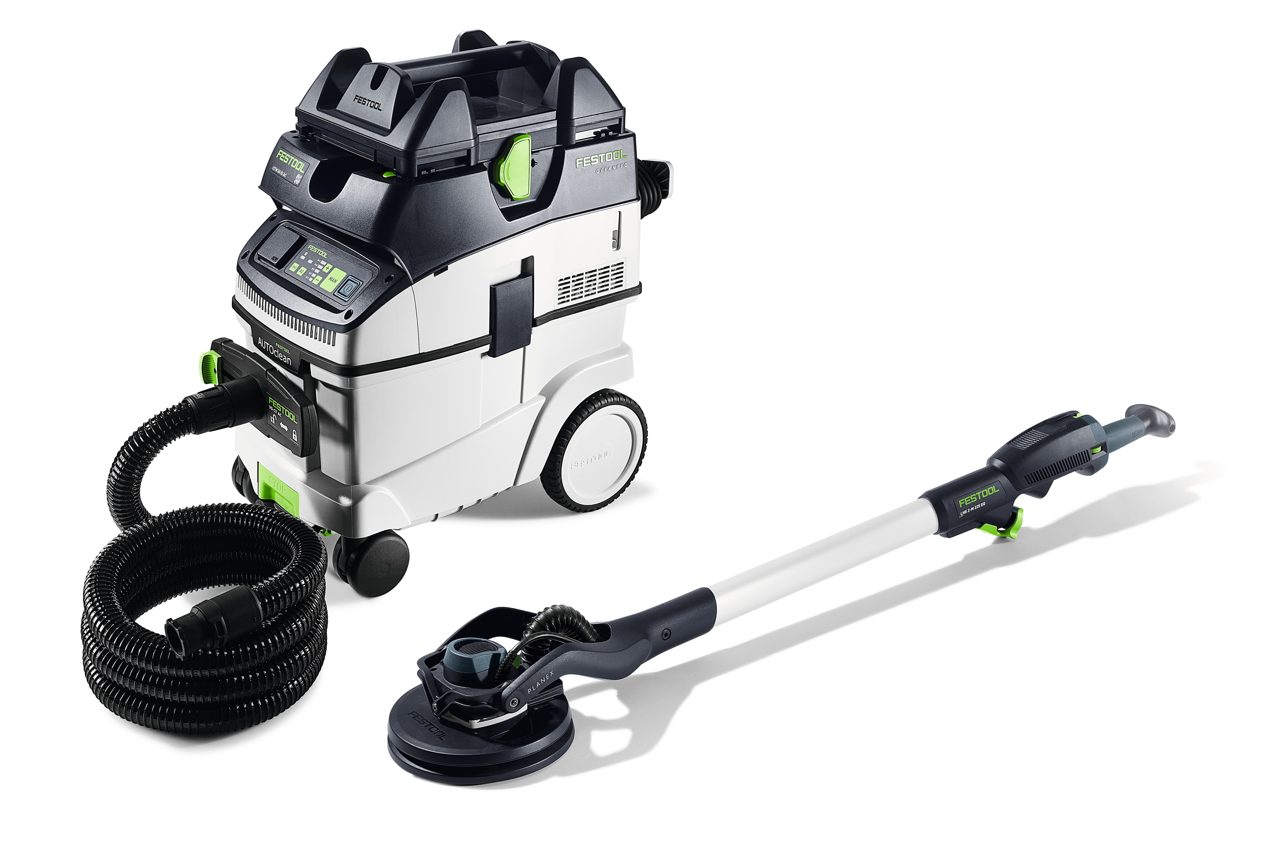 Festool Vägg- & takslip och dammsugare i set PLANEX LHS 2-M 225 EQ/CTM 36-Set